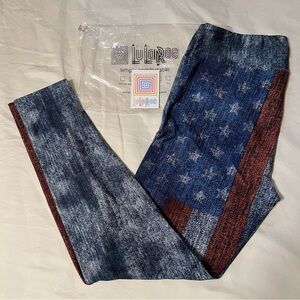 NWT LuLaRoe leggings TC flag design